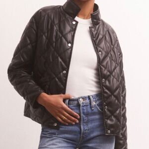 Z SUPPLY Faux Leather Quilted Heritage Jacket